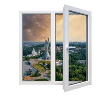 Металопластикове вікно Aluplast Ideal 4000 двостулкове з поворотно-відкидною стулкою 1300 x 1300 мм