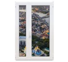 Металлопластиковые двери Aluplast Ideal 7000 полуторные с поворотно-откидной створкой 1300 x 2000 мм