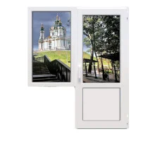 Балконний блок Decco V60 з глухим вікном і поворотно-відкидними дверима 1800 x 2100 мм