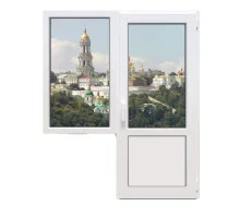 Балконний блок Decco V70 з глухим вікном і поворотно-відкидними дверима 1500 x 2200 мм