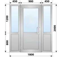 Холодна алюмінієва вхідна група 1800x2000 мм