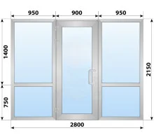 Холодная алюминиевая входная группа 2800x2150 мм
