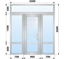 Холодная алюминиевая входная группа 2300x2600 мм