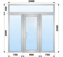 Холодная алюминиевая входная группа 2400x2500 мм