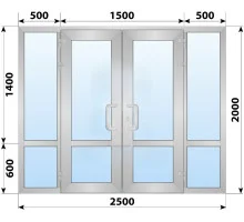 Холодная алюминиевая входная группа 2500x2000 мм