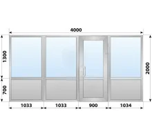 Холодная алюминиевая входная группа 4000x2000 мм