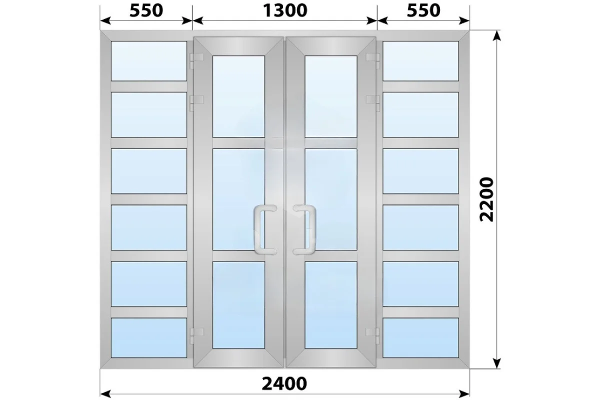 Холодная алюминиевая входная группа 2400x2200 мм