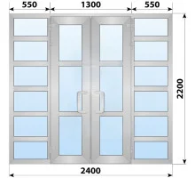 Холодная алюминиевая входная группа 2400x2200 мм