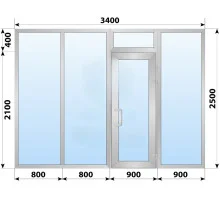 Холодная алюминиевая входная группа 3400x2500 мм