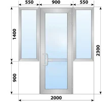 Холодная алюминиевая входная группа 2000x2300 мм