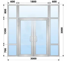 Холодная алюминиевая входная группа 3000x3000 мм