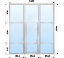 Холодная алюминиевая входная группа 3300x3700 мм