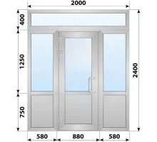 Холодная алюминиевая входная группа 2000x2400 мм