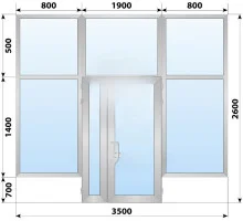 Холодная алюминиевая входная группа 3700x3300 мм