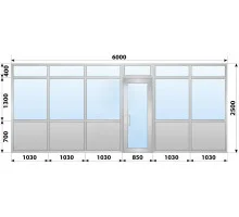 Холодная алюминиевая входная группа 6000x2500 мм