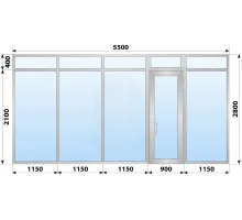Холодная алюминиевая входная группа 5500x2800 мм