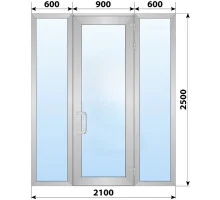 Холодная алюминиевая входная группа 2100x2500 мм