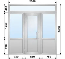 Холодная алюминиевая входная группа 2300x2400 мм