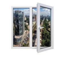 Металлопластиковые окна Epsilon Comfort двустворчатое с поворотно-откидной створкой 1300 x 1400 мм