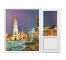 Балконный блок Kommerling 88 с глухим паномарным окном в пол 1800 x 2000 мм