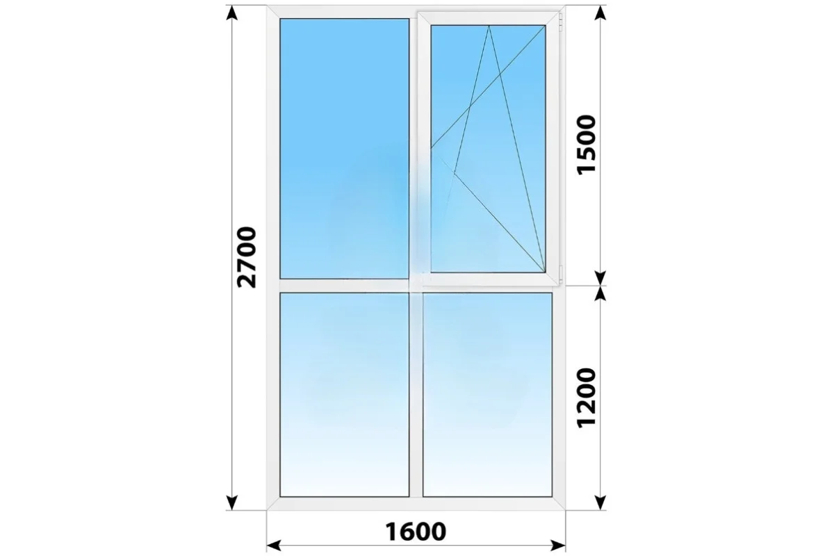 Панорамные металлопластиковые окна WDS 7S 1600x2700 мм