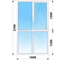Панорамные металлопластиковые окна WDS 7S 1600x2700 мм