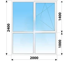 Панорамные металлопластиковые окна WDS 7S 2000x2400 мм