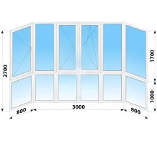 Панорамные металлопластиковые окна WDS 7S 4600x2700 мм
