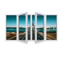 Металлопластиковые окна REHAU EURO 70 четырехстворчатое с двумя поворотно-откидными створками 2600 x 1400 мм