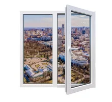 Металлопластиковые окна Salamander BluEvolution 82 двустворчатое с поворотно-откидной створкой 1700 x 1500 мм