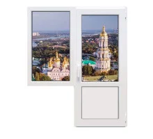 Балконный блок Salamander StreamLine76 с глухим окном и поворотно-откидной дверью 1700 x 2100 мм
