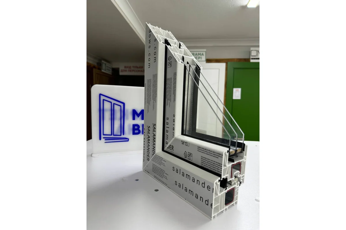 Металлопластиковые окна Salamander BluEvolution 82 одностворчатое поворотно-откидное 800 x 1200 мм