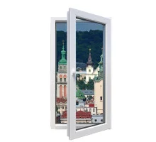 Металопластикове вікно Steko S700 одностулкове поворотне 600 x 600 мм