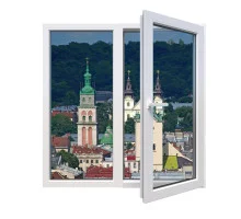 Металлопластиковые окна Steko S700 двустворчатое с поворотно-откидной створкой 1300 x 1300 мм