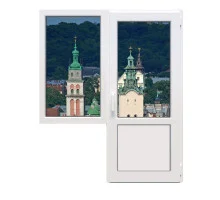 Балконный блок Steko S700 с глухим окном и поворотно-откидной дверью 1700 x 2100 мм