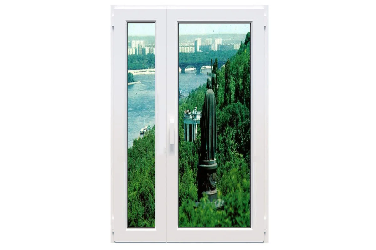 Металопластикові двері VEKA Softline полуторні з поворотно-відкидною створкою 1300 x 2000 мм