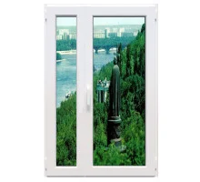 Металлопластиковые двери VEKA Softline полуторные с поворотно-откидной створкой 1400 x 2100 мм