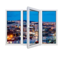 Металлопластиковые окна VEKA Softline 82 трёхстворчатое с поворотно-откидной створкой 2300 x 900 мм