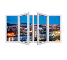 Металопластикове вікно VEKA Softline 82 чотиристулкове з двома поворотно-відкидними стулками 3100 x 1800 мм