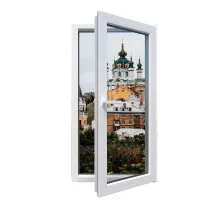 Металопластикове вікно Viknaland B58-5K одностулкове поворотно-відкидне 800 x 800 мм