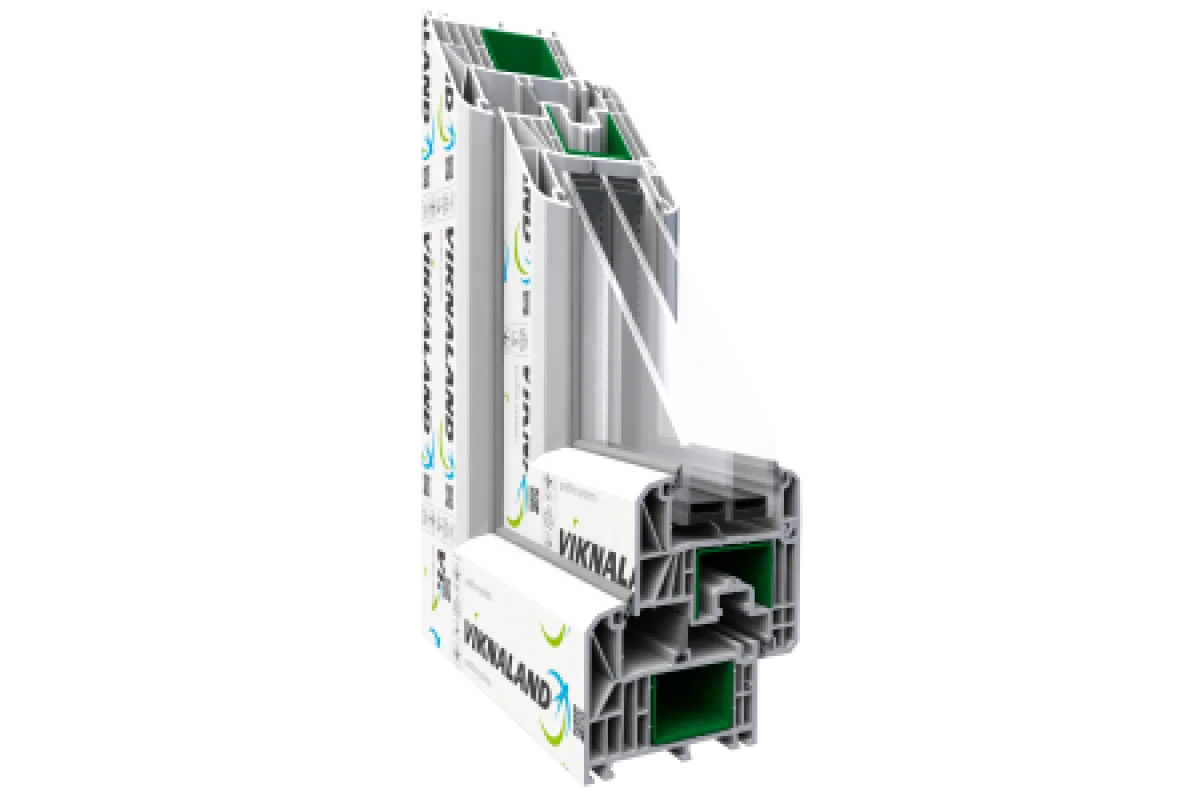 Металлопластиковые двери Viknaland 85Pro полуторные с поворотно-откидной створкой 1200 x 2000 мм