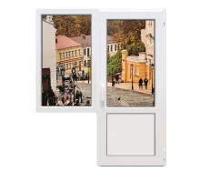 Балконный блок Viknaroff Fenster 500 с глухим окном и поворотно-откидной дверью 1500 x 2200 мм