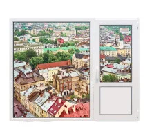 Балконный блок Viknaroff Gealan S8000 с глухим паномарным окном в пол 2400 x 2000 мм