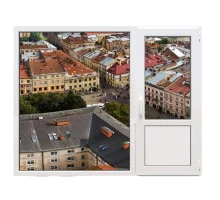 Балконный блок Viknaroff Gealan S9000 с глухим паномарным окном в пол 1800 x 2000 мм