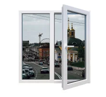 Металлопластиковые окна Viknaroff MegaLine 600 двустворчатое с поворотно-откидной створкой 1000 x 1400 мм