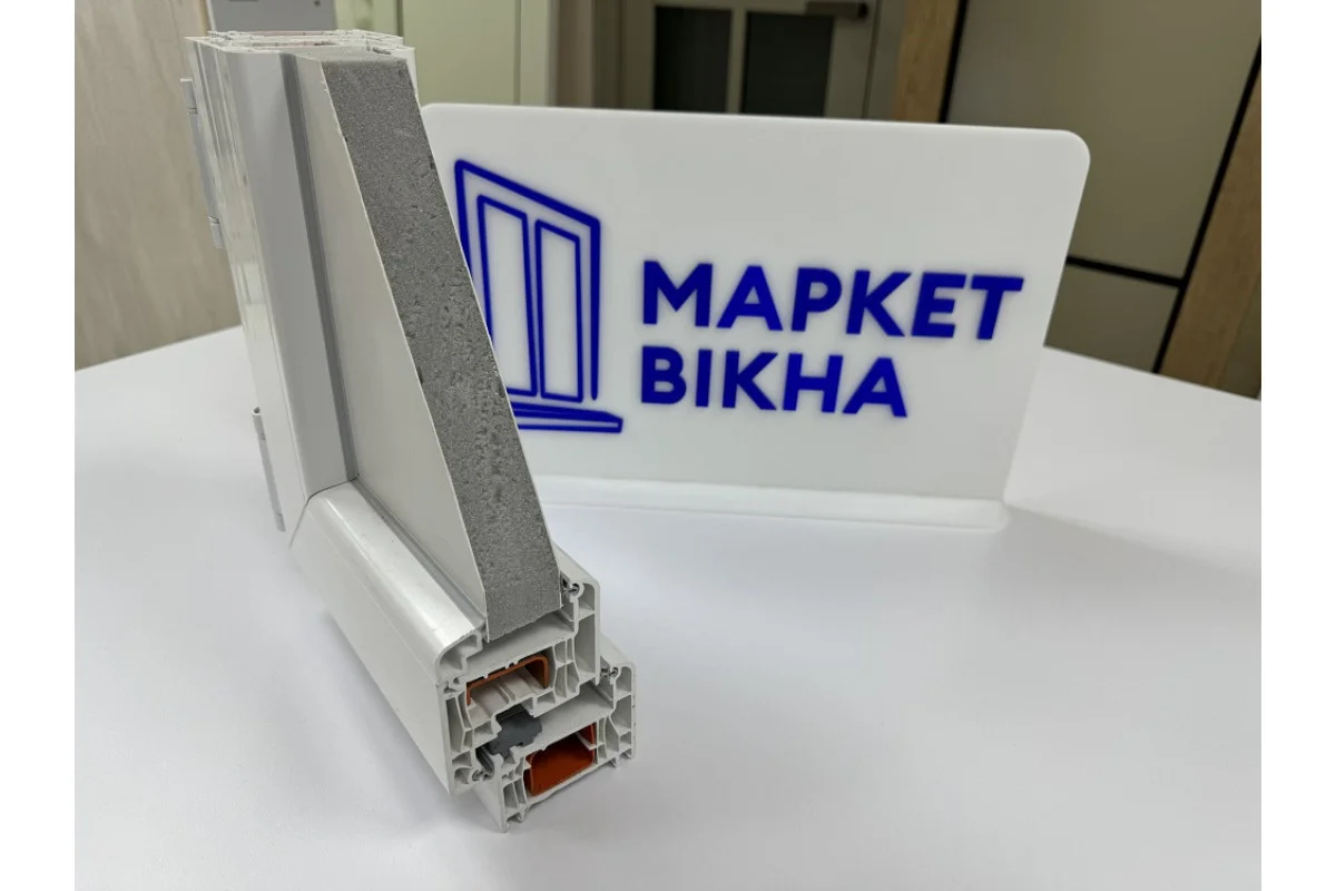 Металопластикове вікно Viknaroff MegaLine 600 одностулкове глухе 800 x 1200 мм