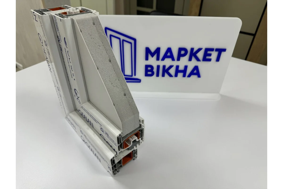 Металлопластиковые окна Viknaroff Gealan S8000 одностворчатое поворотно-откидное 800 x 800 мм