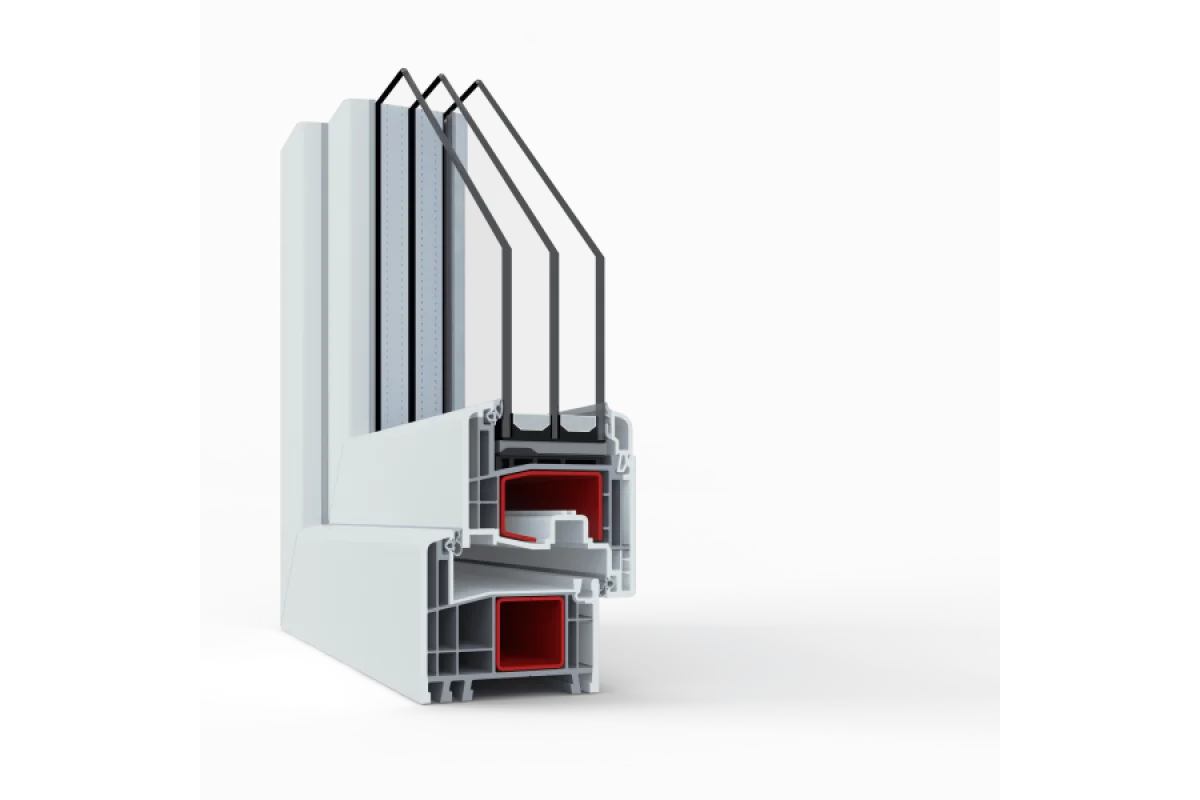 Металлопластиковые окна Viknaroff Gealan S8000 одностворчатое поворотно-откидное 800 x 800 мм