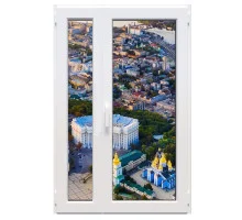 Металлопластиковые двери WDS 6S полуторные с поворотно-откидной створкой 1300 x 2200 мм