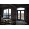 Металлопластиковые двери ламинированные Антрацит WDS 76MD полуторные с поворотно-откидной створкой 1300 x 2000 мм